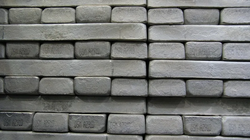Stacked metal ingots