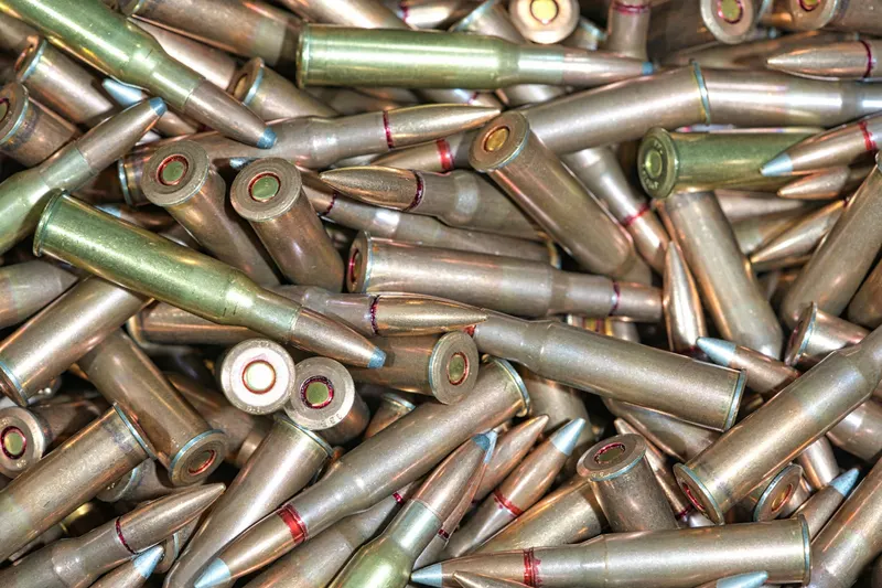 Pile of spent rifle cartridge cases